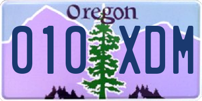 OR license plate 010XDM