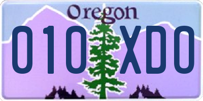 OR license plate 010XDO