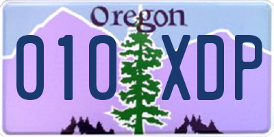 OR license plate 010XDP