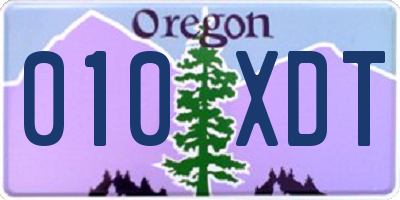 OR license plate 010XDT
