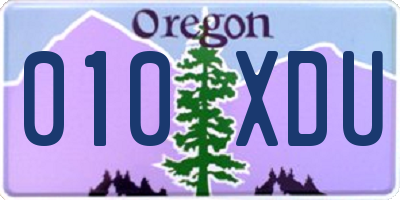 OR license plate 010XDU
