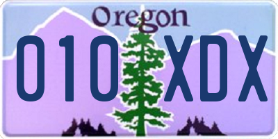 OR license plate 010XDX