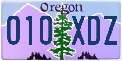 OR license plate 010XDZ