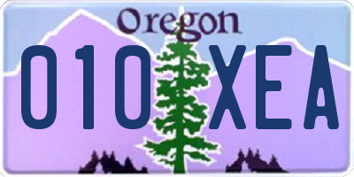 OR license plate 010XEA