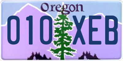 OR license plate 010XEB