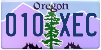 OR license plate 010XEC