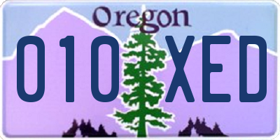 OR license plate 010XED