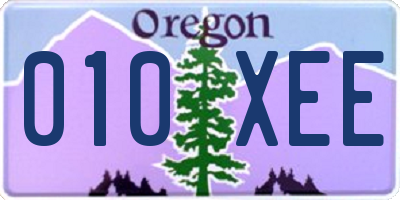 OR license plate 010XEE