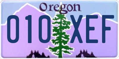 OR license plate 010XEF