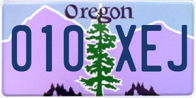 OR license plate 010XEJ