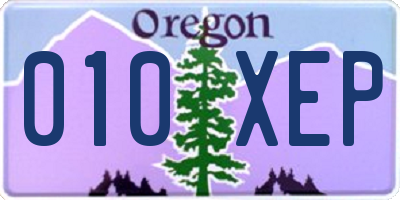 OR license plate 010XEP