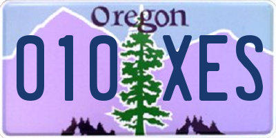 OR license plate 010XES
