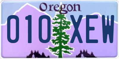 OR license plate 010XEW