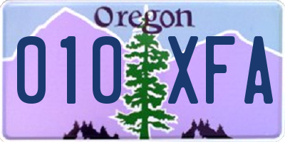 OR license plate 010XFA