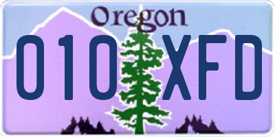 OR license plate 010XFD