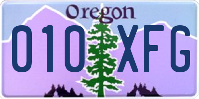OR license plate 010XFG