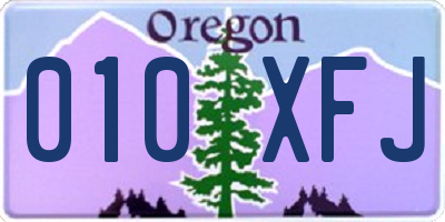 OR license plate 010XFJ