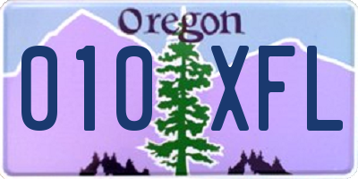 OR license plate 010XFL