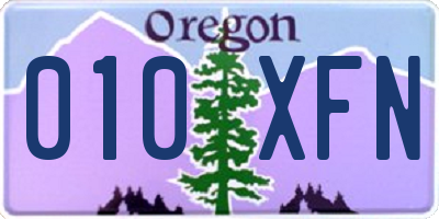 OR license plate 010XFN