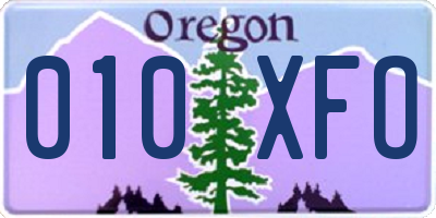 OR license plate 010XFO