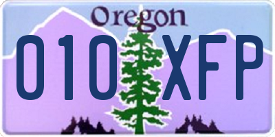 OR license plate 010XFP