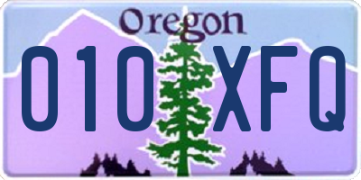OR license plate 010XFQ