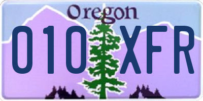 OR license plate 010XFR