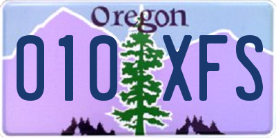 OR license plate 010XFS