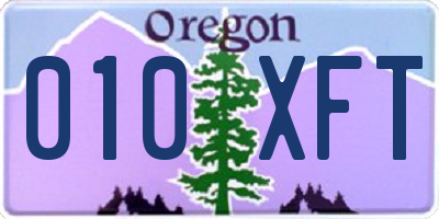 OR license plate 010XFT