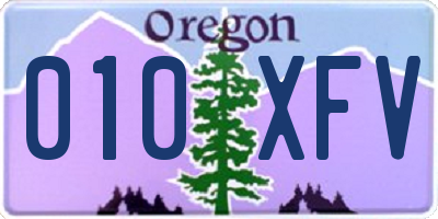OR license plate 010XFV