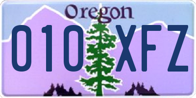 OR license plate 010XFZ