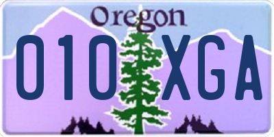 OR license plate 010XGA