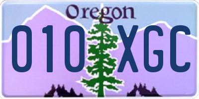 OR license plate 010XGC
