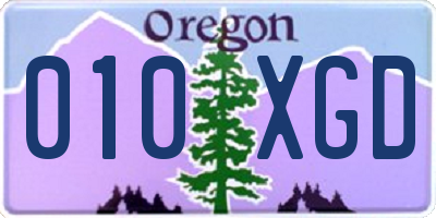 OR license plate 010XGD