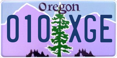 OR license plate 010XGE