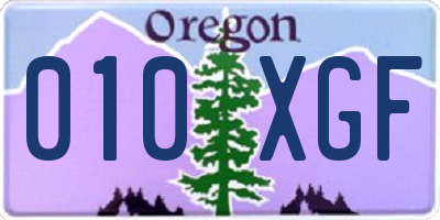 OR license plate 010XGF