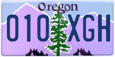 OR license plate 010XGH