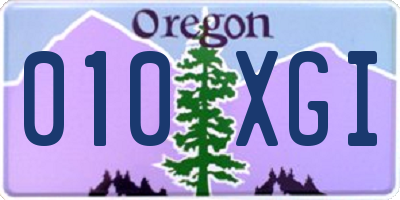 OR license plate 010XGI