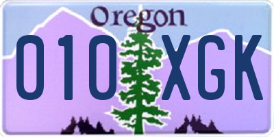 OR license plate 010XGK