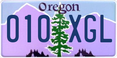 OR license plate 010XGL
