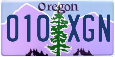 OR license plate 010XGN