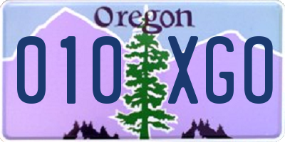 OR license plate 010XGO