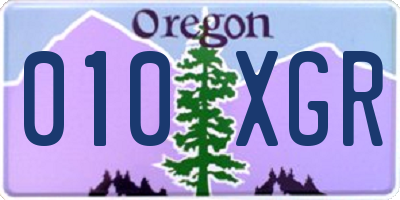 OR license plate 010XGR
