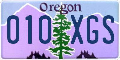 OR license plate 010XGS