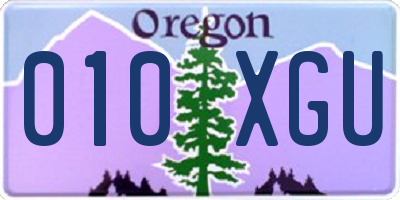 OR license plate 010XGU