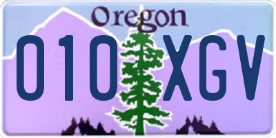 OR license plate 010XGV
