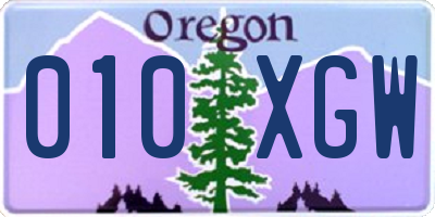 OR license plate 010XGW