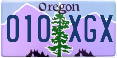 OR license plate 010XGX