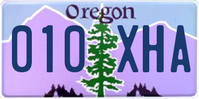 OR license plate 010XHA