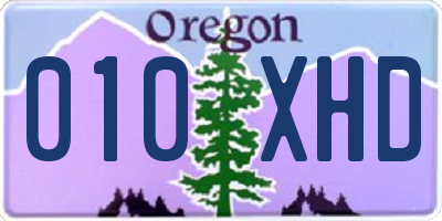 OR license plate 010XHD